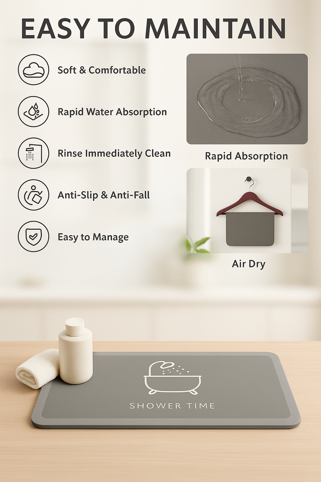 Absorbent Floor Mat – Anti-Slip